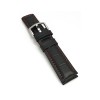 20mm Black Grand Duke Alligator Embosed Leather Watch Band with Red Stitching 